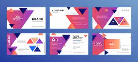 Free vector gradient brand manual presentation