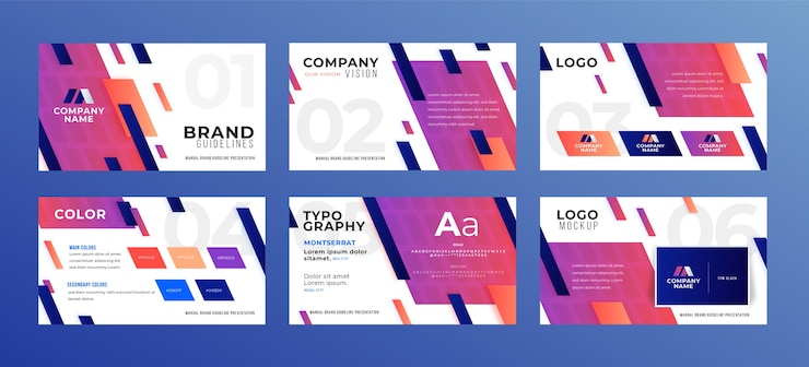 Free Vector gradient brand manual presentation