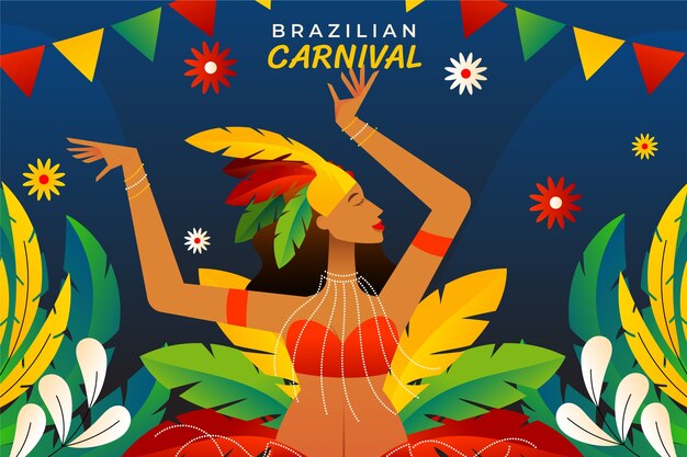 Free vector gradient brazilian carnival celebration background