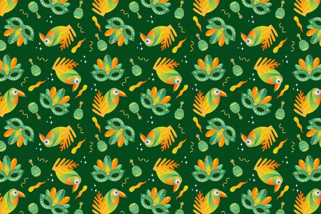 그라디언트 브라질 카니발 축하 패턴 디자인