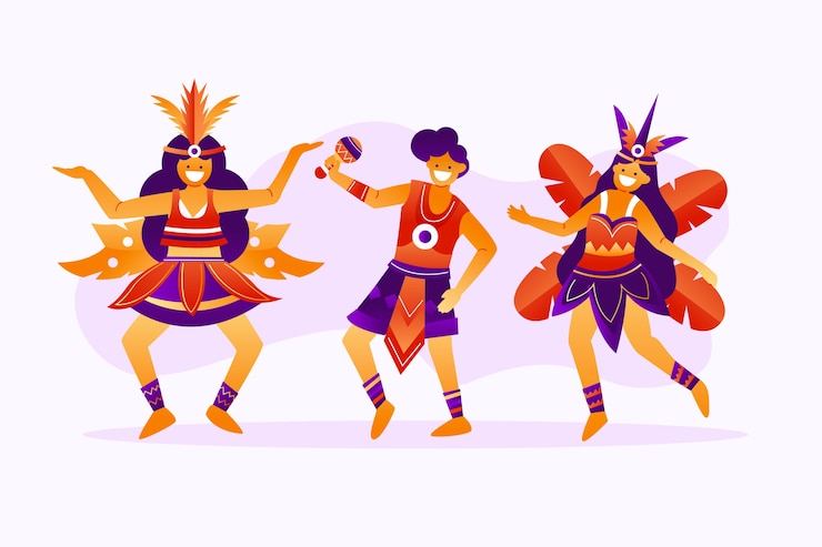 Free Vector gradient brazilian carnival characters collection