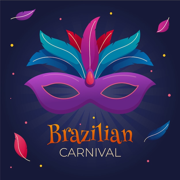 Vettore gratuito illustrazione di carnevale brasiliano sfumato