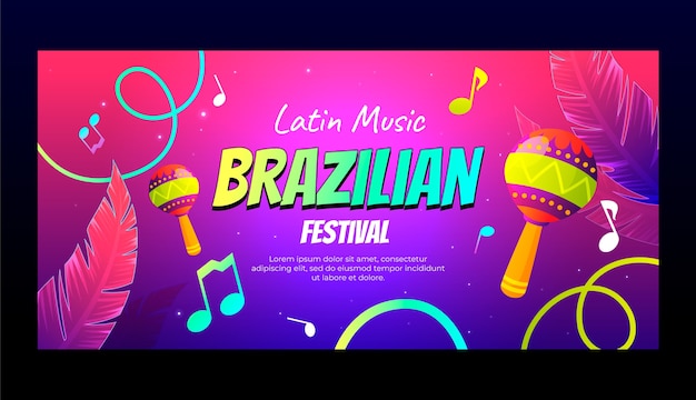 Gradient brazilian party horizontal banner