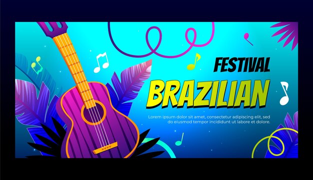 Gradient brazilian party horizontal banner