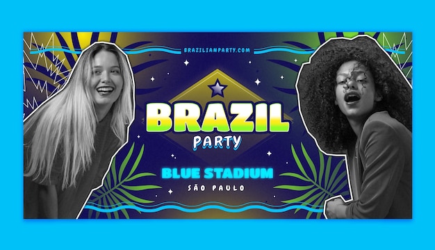 Free vector gradient brazilian party horizontal banner