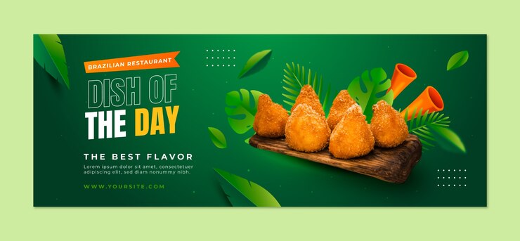 मुफ़्त वेक्टर gradient brazilian restaurant facebook cover