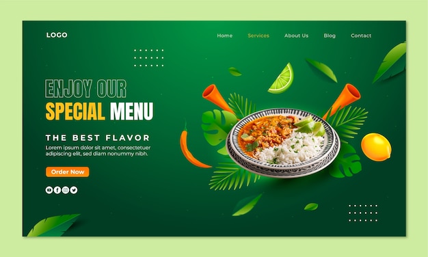 Free vector gradient brazilian restaurant landing page