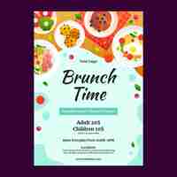 Free vector gradient breakfast and brunch poster design