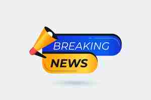 Free vector gradient breaking news logo design