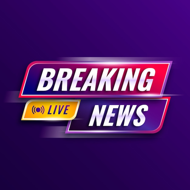 Free vector gradient breaking news logo design