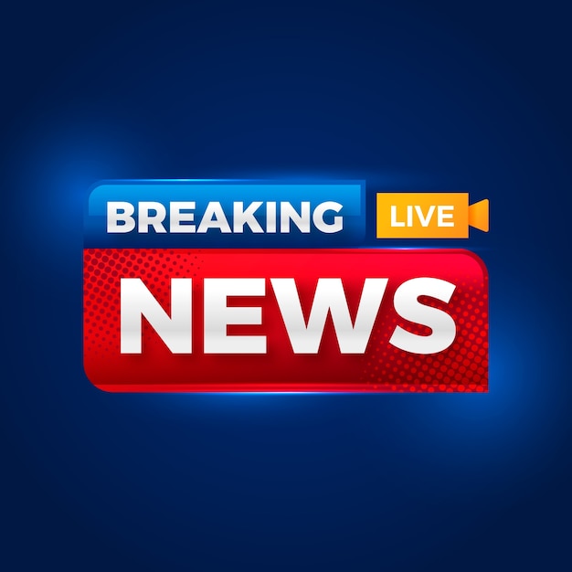 Gradient breaking news logo design