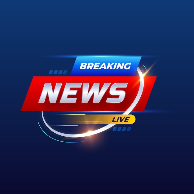 Gradient breaking news logo design