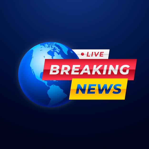 Free vector gradient breaking news logo design