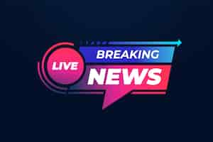 Free vector gradient breaking news logo design