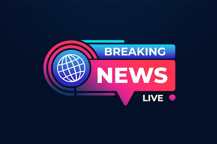 Free Vector gradient breaking news logo design