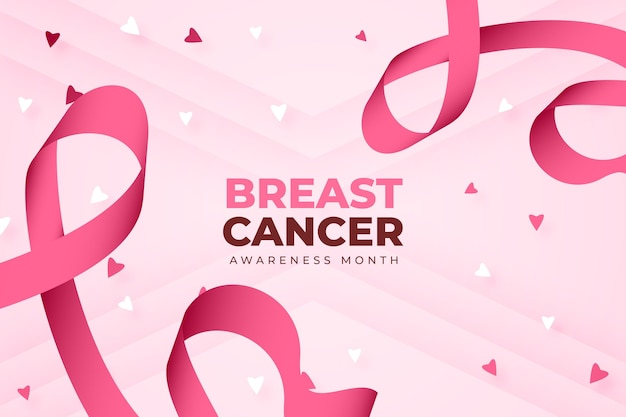 Free vector gradient breast cancer awareness month background