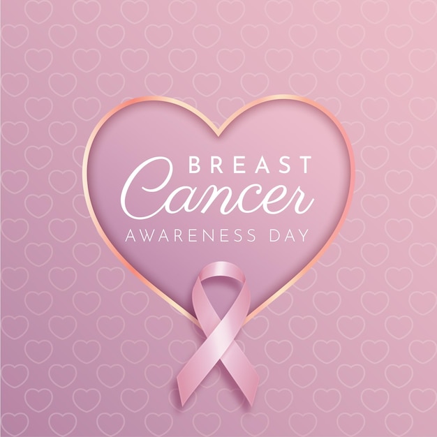 Free vector gradient breast cancer awareness month illustration