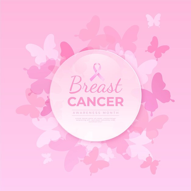 Gradient breast cancer awareness month illustration