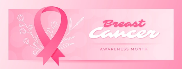 Free vector gradient breast cancer awareness month social media cover template