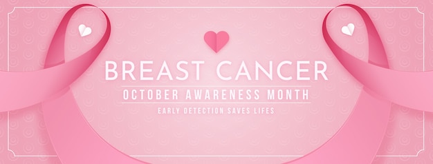 Free vector gradient breast cancer awareness month social media cover template