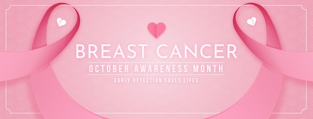 Free vector gradient breast cancer awareness month social media cover template