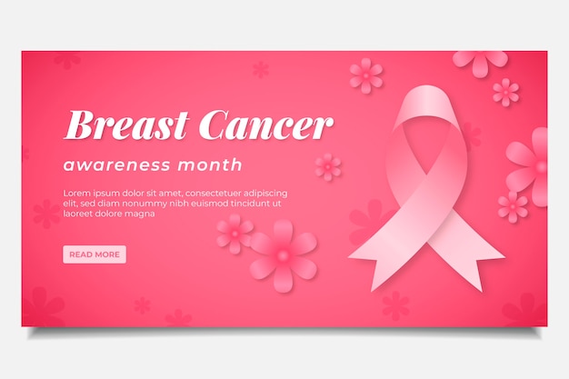 Free vector gradient breast cancer awareness month social media post template