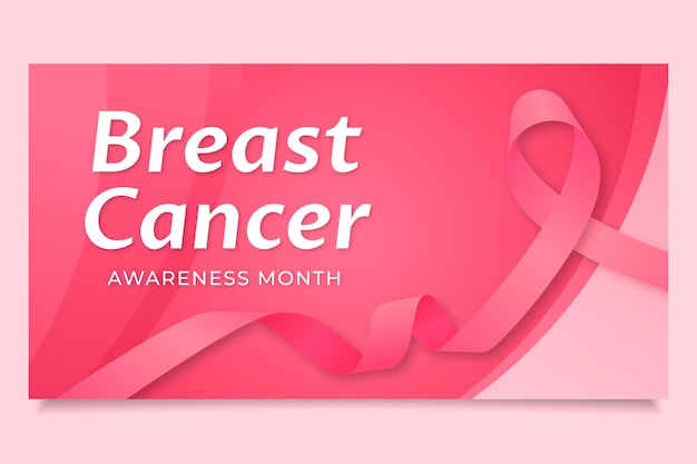 Modello di post sui social media del mese di sensibilizzazione sul cancro al seno sfumato