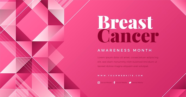 Gradient breast cancer awareness month social media post template