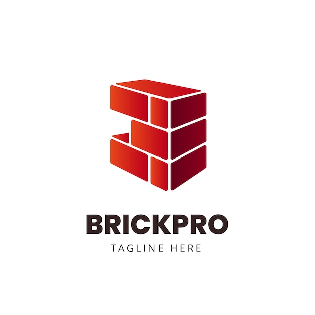 Gradient brick logo design