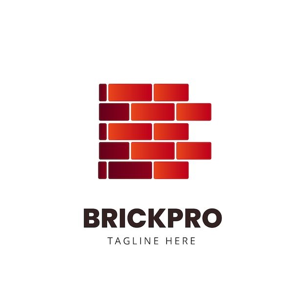 Free vector gradient brick logo design