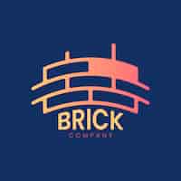 Free vector gradient brick  logo template