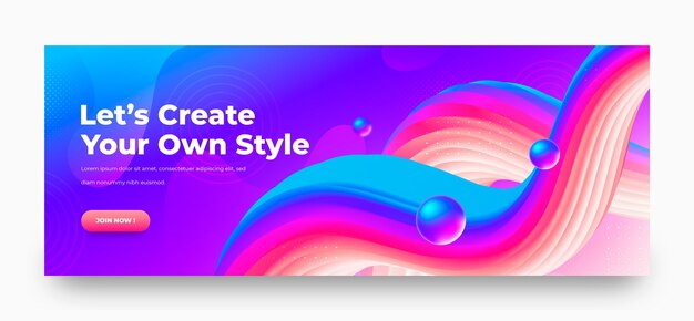 Gradient bright color banner templates