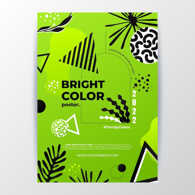 Vettore gratuito modelli di poster a colori brillanti sfumati