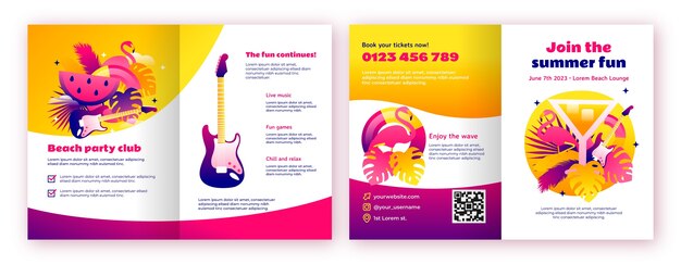 Gradient brochure template for summer festival