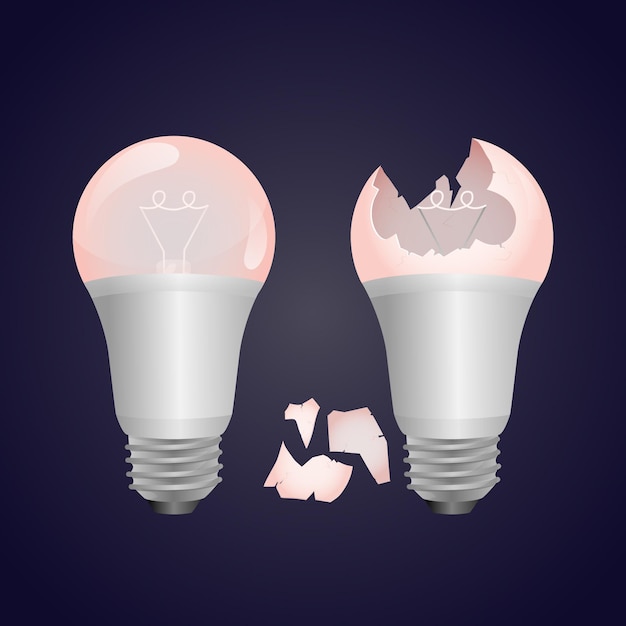 Free vector gradient broken light bulb