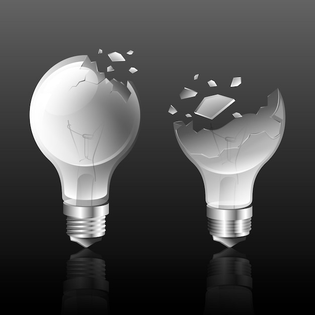 Free vector gradient broken light bulb