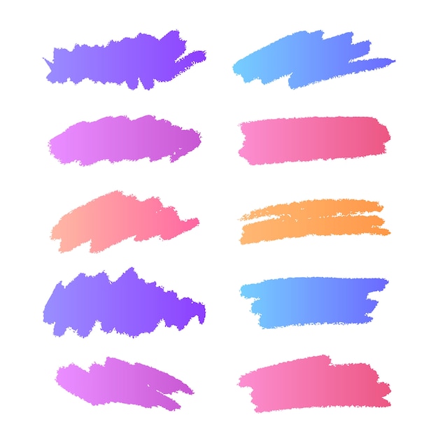 Free vector gradient brush strokes collection