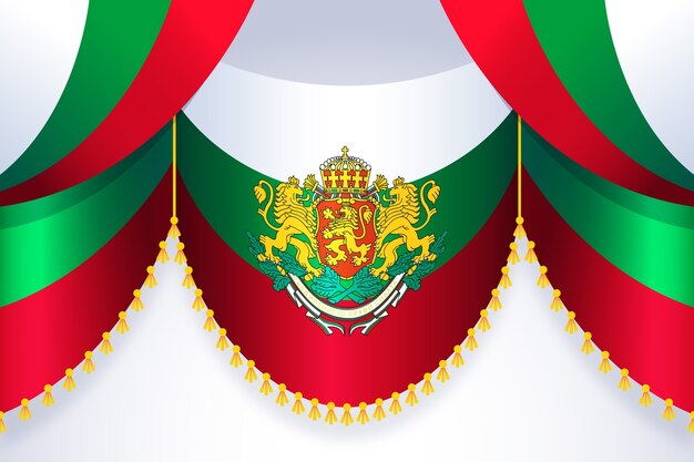 Bandiera bulgara sfumata ed emblema nazionale