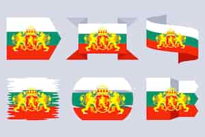 Free vector gradient bulgarian flags set