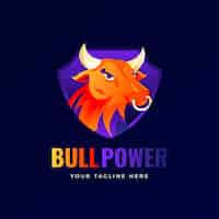 Free vector gradient  bull logo design