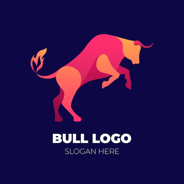 Free vector gradient  bull logo template