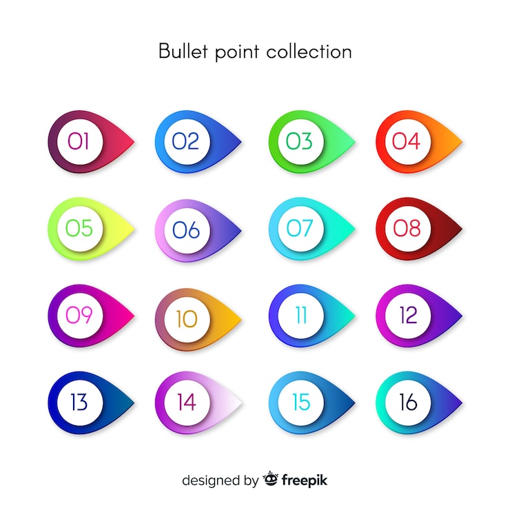 Free Vector gradient bullet point collection