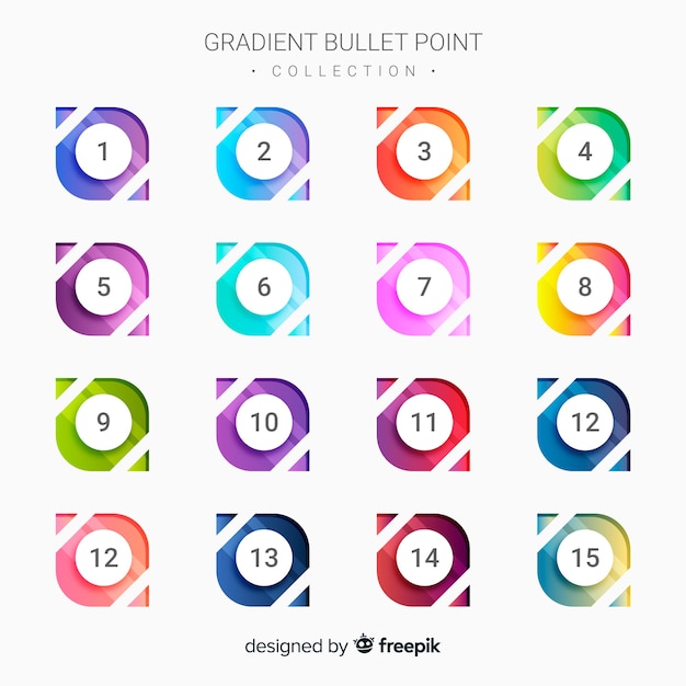 Free vector gradient bullet point collection