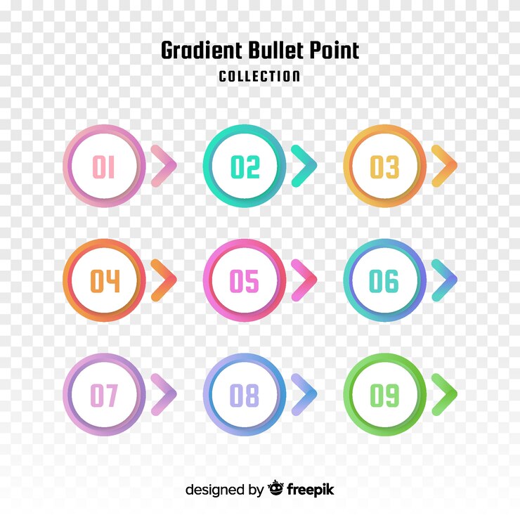 Free Vector gradient bullet point collection