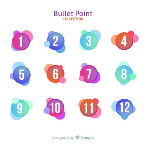 Free Vector gradient bullet point collection