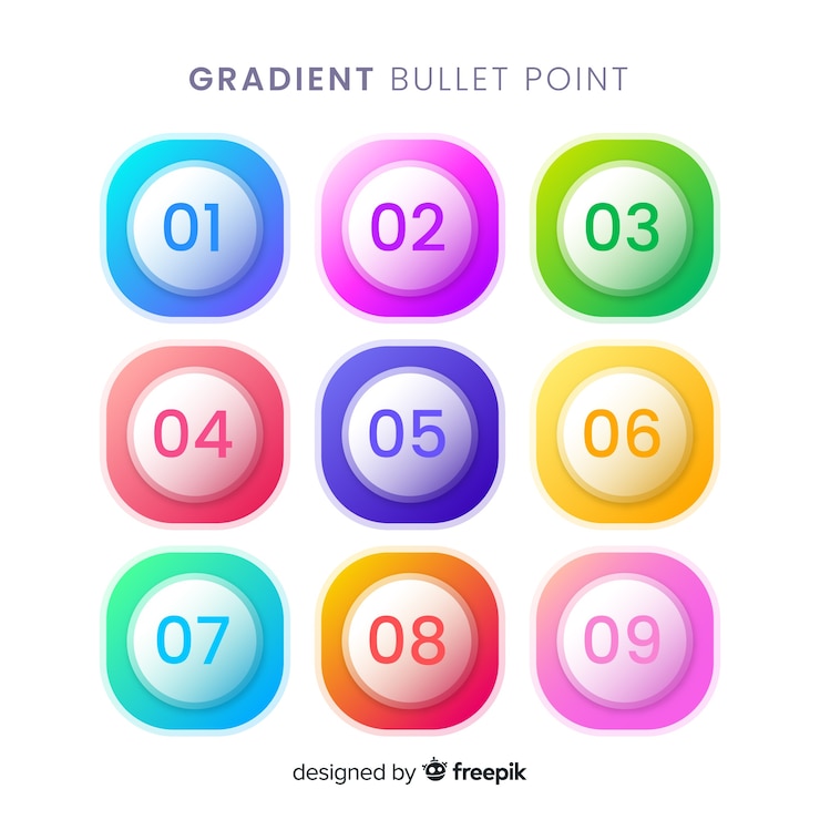 Free Vector gradient bullet point collection