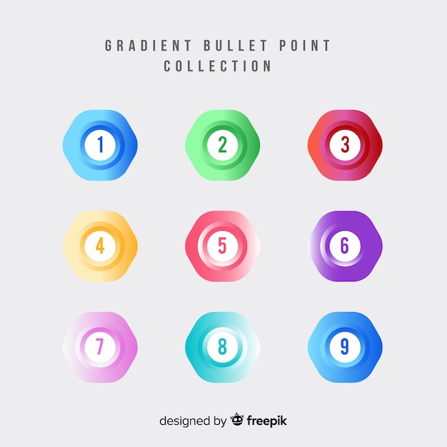 Free vector gradient bullet point collection
