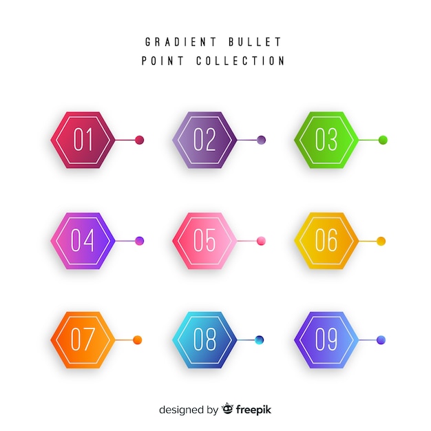 Gradient bullet point collection