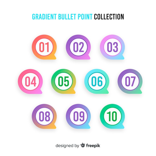 Gradient bullet point collection