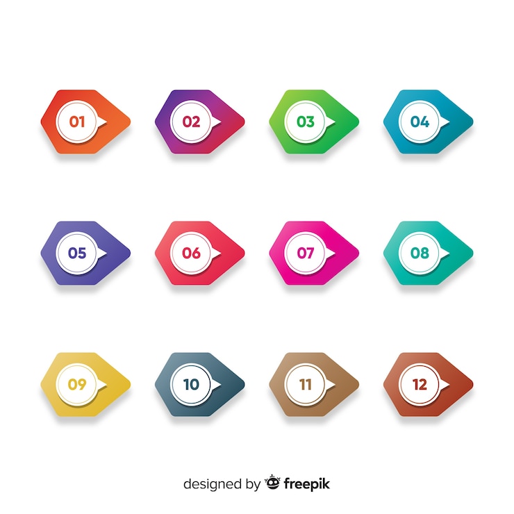 Free Vector gradient bullet point collection